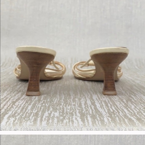 MaxMara Italian luxury brand cream/tan heels 38/8 - Picture 4 of 8